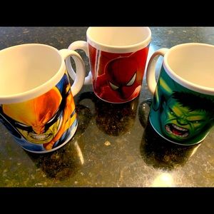 3 Marvel Mugs - Wolverine, Spider-Man, Hulk